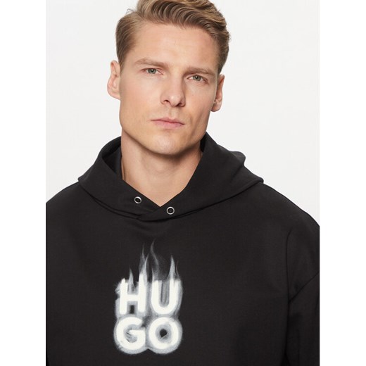 HUGO Bluza Defnio 50530428 Czarny Relaxed Fit ze sklepu MODIVO w kategorii Bluzy męskie - zdjęcie 182655058
