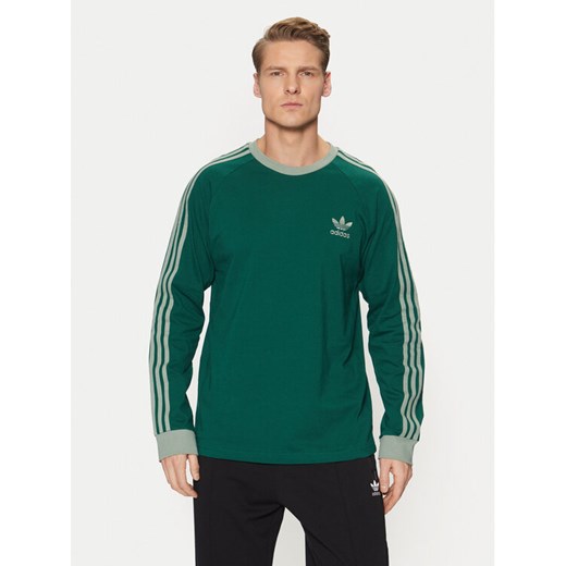 adidas Longsleeve adicolor Classics 3-Stripes JD0540 Zielony Slim Fit ze sklepu MODIVO w kategorii T-shirty męskie - zdjęcie 182655117