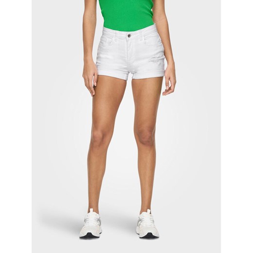 JDY Szorty jeansowe Blume 15293951 Biały Tight Fit ze sklepu MODIVO w kategorii Szorty - zdjęcie 182655136