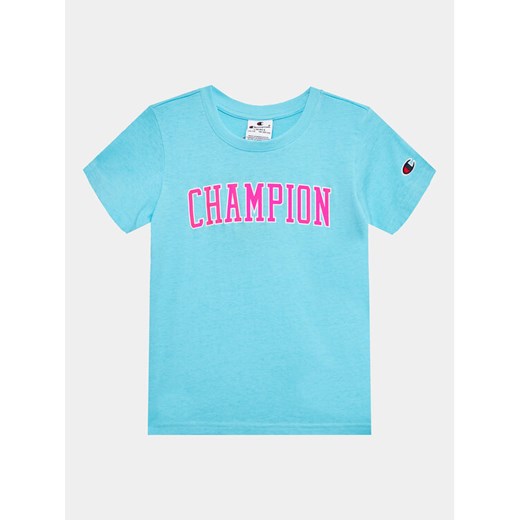 Champion T-Shirt Bookstore 404658 Niebieski Regular Fit ze sklepu MODIVO w kategorii Bluzki dziewczęce - zdjęcie 182655139