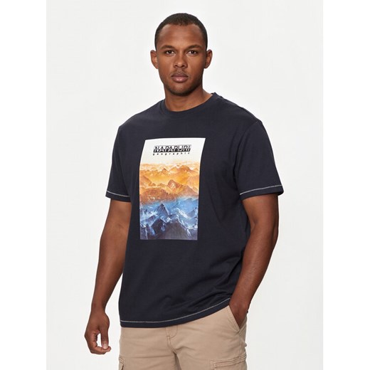 Napapijri T-Shirt S-Rollin NP0A4I3D Granatowy Regular Fit ze sklepu MODIVO w kategorii T-shirty męskie - zdjęcie 182655158