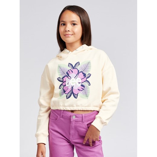 Lee Bluza Floral Oversize LEG5089 Écru Oversize ze sklepu MODIVO w kategorii Bluzy dziewczęce - zdjęcie 182655196
