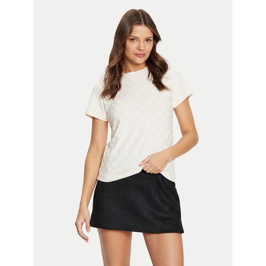 Guess T-Shirt V5RI02 KCLG2 Écru Regular Fit ze sklepu MODIVO w kategorii Bluzki damskie - zdjęcie 182655216