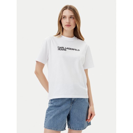 KARL LAGERFELD T-Shirt A1W17005 Biały Relaxed Fit ze sklepu MODIVO w kategorii Bluzki damskie - zdjęcie 182655245