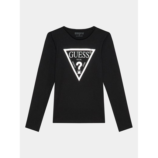Guess Bluzka J84I36 K8HM0 Czarny Regular Fit ze sklepu MODIVO w kategorii Bluzki dziewczęce - zdjęcie 182655247