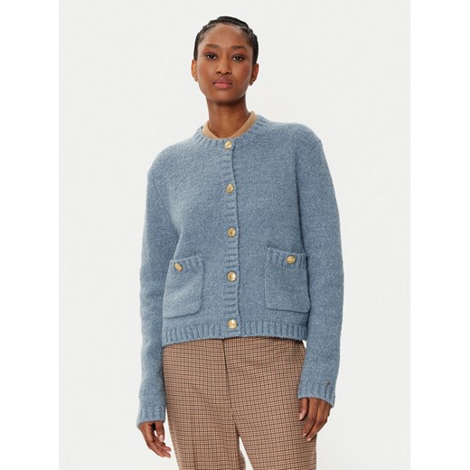Tommy Hilfiger Kardigan WW0WW44473 Niebieski Regular Fit ze sklepu MODIVO w kategorii Swetry damskie - zdjęcie 182655337