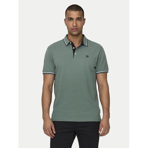 Only & Sons Polo Fletcher 22024827 Zielony Regular Fit ze sklepu MODIVO w kategorii T-shirty męskie - zdjęcie 182655447