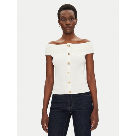 Morgan Sweter 251-MDONA M Biały Slim Fit ze sklepu MODIVO w kategorii Swetry damskie - zdjęcie 182655538