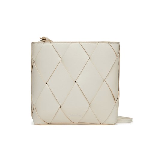 Calvin Klein Torebka Ck Woven Square Crossbody K60K612991 Biały ze sklepu MODIVO w kategorii Listonoszki - zdjęcie 182655626