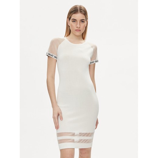 Liu Jo Sukienka codzienna TA4223 MS36L Biały Slim Fit ze sklepu MODIVO w kategorii Sukienki - zdjęcie 182655679