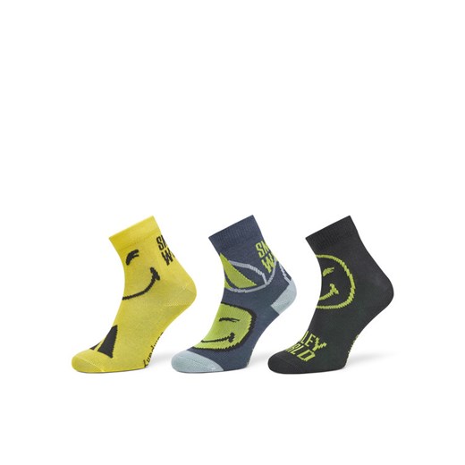 adidas Zestaw 3 par wysokich skarpet dziecięcych Smiley World JG5804 Kolorowy ze sklepu MODIVO w kategorii Skarpetki dziecięce - zdjęcie 182655716