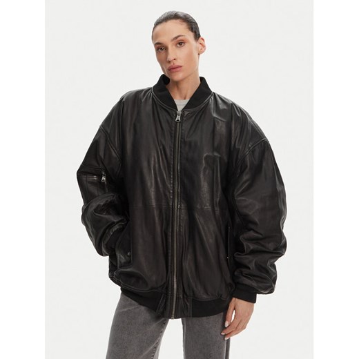 Serge Pariente Kurtka skórzana Oversize Girl Czarny Oversize ze sklepu MODIVO w kategorii Kurtki damskie - zdjęcie 182655855