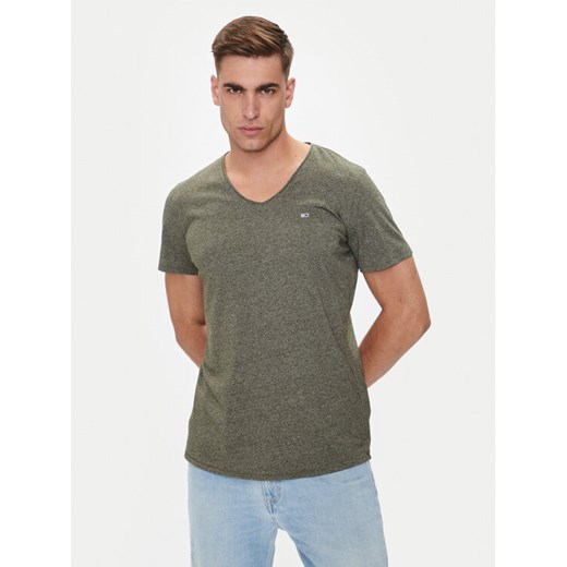 Tommy Jeans T-Shirt Jaspe DM0DM09587 Zielony Slim Fit ze sklepu MODIVO w kategorii T-shirty męskie - zdjęcie 182655859