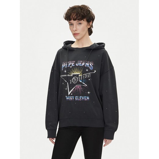 Pepe Jeans Bluza Lilian PL581469 Czarny Loose Fit ze sklepu MODIVO w kategorii Bluzy damskie - zdjęcie 182655918
