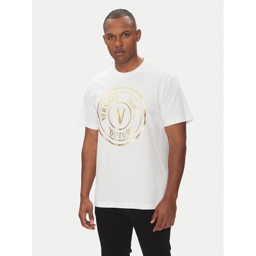 Versace Jeans Couture T-Shirt 78GAHT01 Biały Regular Fit ze sklepu MODIVO w kategorii T-shirty męskie - zdjęcie 182656048