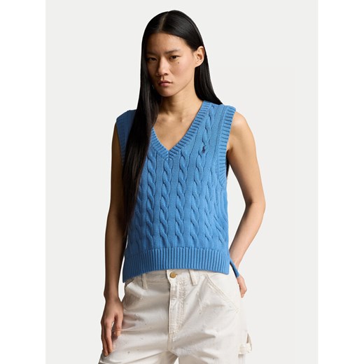 Polo Ralph Lauren Sweter 211906205003 Niebieski Regular Fit ze sklepu MODIVO w kategorii Swetry damskie - zdjęcie 182656166