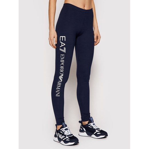 EA7 Emporio Armani Legginsy 8NTP63 TJ01Z 1554 Granatowy Slim Fit ze sklepu MODIVO w kategorii Spodnie damskie - zdjęcie 182656197