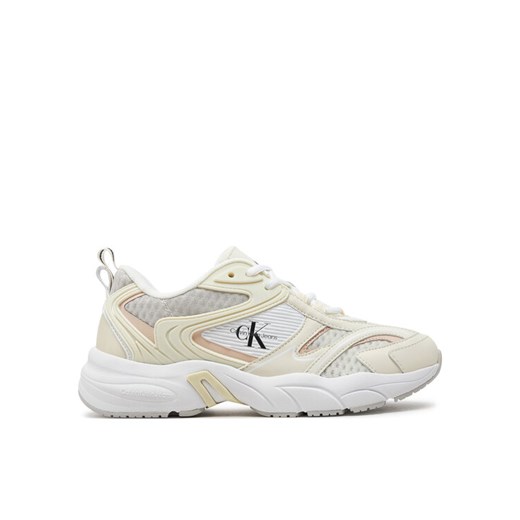Calvin Klein Jeans Sneakersy Retro Tennis Low Lace Mh Ml Met YW0YW01373 Biały 39 MODIVO