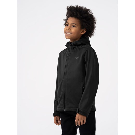 4F Kurtka softshell 4FJAW23TSOFM149 Czarny Regular Fit ze sklepu MODIVO w kategorii Kurtki chłopięce - zdjęcie 182656425