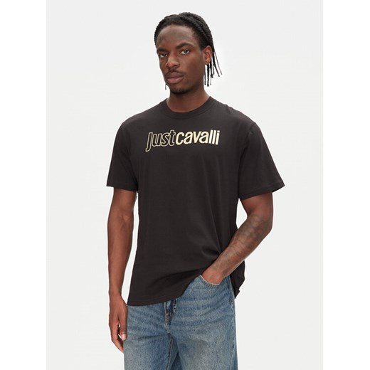 Just Cavalli T-Shirt 78OAHT16 Czarny Regular Fit ze sklepu MODIVO w kategorii T-shirty męskie - zdjęcie 182656439