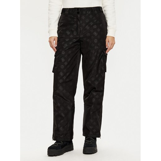 Guess Spodnie narciarskie W4PB60 WH0K0 Czarny Regular Fit ze sklepu MODIVO w kategorii Spodnie damskie - zdjęcie 182656485