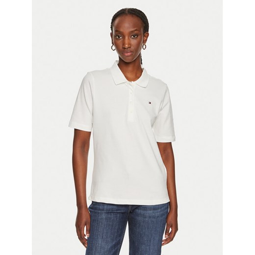 Tommy Hilfiger Polo 1985 WW0WW43224 Écru Regular Fit ze sklepu MODIVO w kategorii Bluzki damskie - zdjęcie 182656546