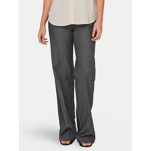 ONLY Spodnie materiałowe Kayle 15324532 Szary Straight Fit ze sklepu MODIVO w kategorii Spodnie damskie - zdjęcie 182656597