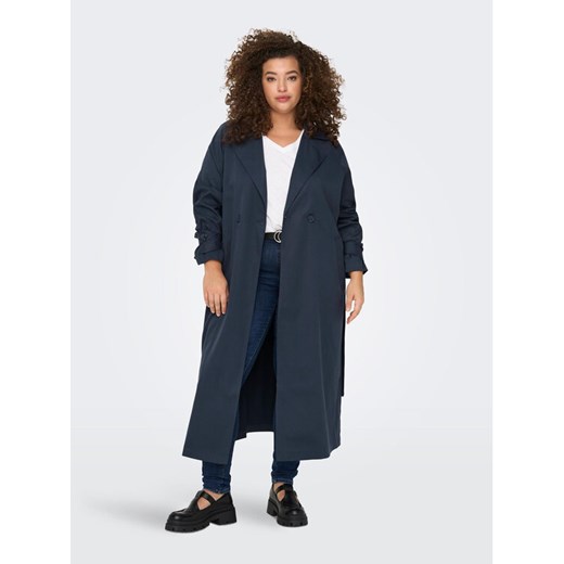 ONLY Carmakoma Płaszcz przejściowy 15282597 Niebieski Regular Fit ze sklepu MODIVO w kategorii Płaszcze damskie - zdjęcie 182656827
