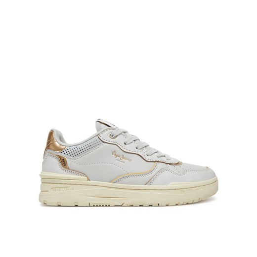 Pepe Jeans Sneakersy Chester Distress W PLS00033 Biały ze sklepu MODIVO w kategorii Buty sportowe damskie - zdjęcie 182656839