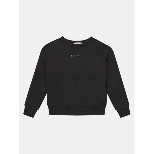 Calvin Klein Jeans Bluza Monogram IB0IB02258 Czarny Regular Fit ze sklepu MODIVO w kategorii Bluzy chłopięce - zdjęcie 182656887