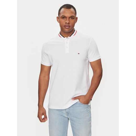 Tommy Hilfiger Polo Mao MW0MW34752 Biały Slim Fit ze sklepu MODIVO w kategorii T-shirty męskie - zdjęcie 182657067