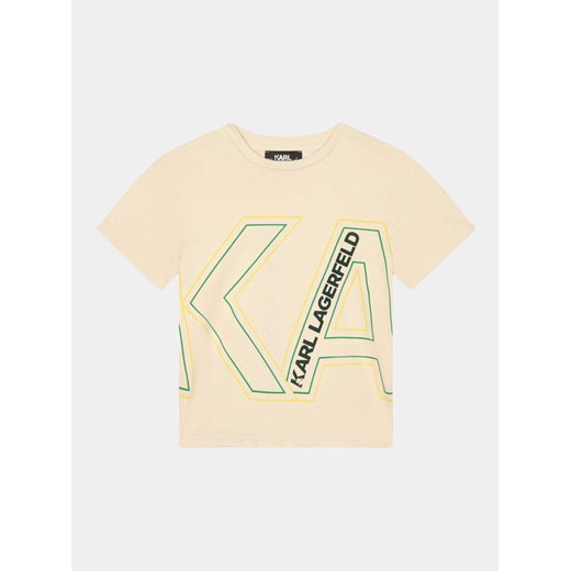 Karl Lagerfeld Kids T-Shirt Z25412 S Biały Regular Fit ze sklepu MODIVO w kategorii T-shirty chłopięce - zdjęcie 182657069