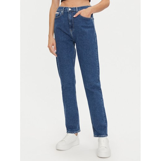 Calvin Klein Jeans Jeansy Authentic J20J224006 Granatowy Straight Fit ze sklepu MODIVO w kategorii Jeansy damskie - zdjęcie 182657155