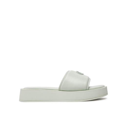 Calvin Klein Klapki Flatform Slide Relock Lth HW0HW02049 Zielony ze sklepu MODIVO w kategorii Klapki damskie - zdjęcie 182657275