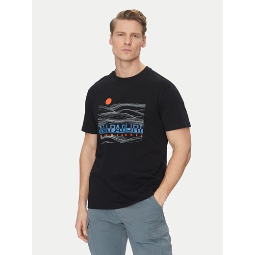 Napapijri T-Shirt S-Buti NP0A4INM Czarny Regular Fit ze sklepu MODIVO w kategorii T-shirty męskie - zdjęcie 182657347