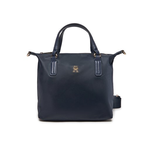 Tommy Hilfiger Torebka Poppy Th Small Tote AW0AW15640 Granatowy ze sklepu MODIVO w kategorii Torby Shopper bag - zdjęcie 182657417