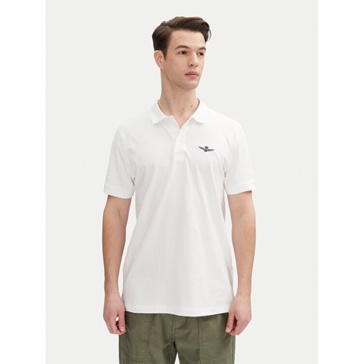 Aeronautica Militare Polo 251PO1843P191 Biały Regular Fit ze sklepu MODIVO w kategorii T-shirty męskie - zdjęcie 182657527