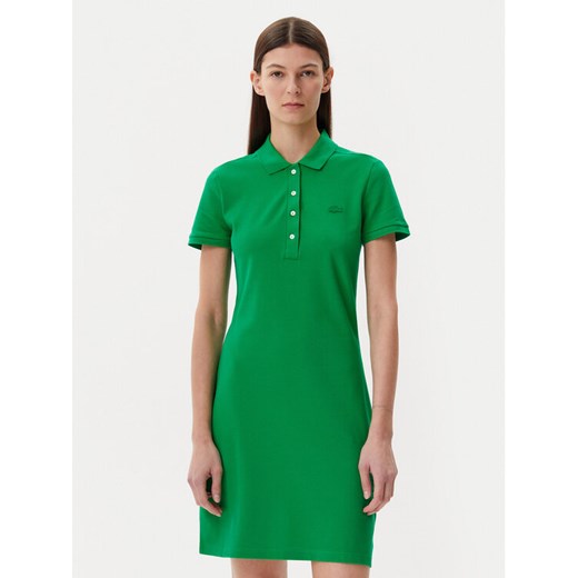 Lacoste Sukienka codzienna EF5473 Zielony Slim Fit ze sklepu MODIVO w kategorii Sukienki - zdjęcie 182657779
