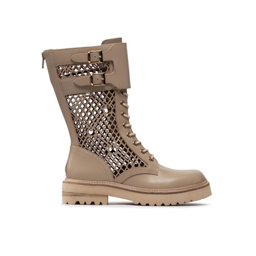PINKO Botki Noemi Stivale PE 22 BLKS1 1H212D Y87W Beżowy ze sklepu MODIVO w kategorii Workery damskie - zdjęcie 182657959