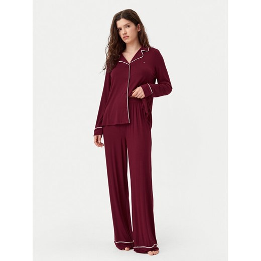 Tommy Hilfiger Piżama UW0UW05558 Czerwony Relaxed Fit ze sklepu MODIVO w kategorii Piżamy damskie - zdjęcie 182658048