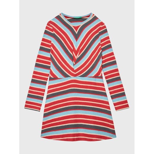 United Colors Of Benetton Sukienka codzienna 3FVTCV008 Czerwony Regular Fit ze sklepu MODIVO w kategorii Sukienki dziewczęce - zdjęcie 182658068