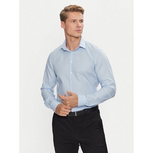 Calvin Klein Koszula Non Iron Tonal Strct Slim Shirt K10K113848 Niebieski Regular Fit ze sklepu MODIVO w kategorii Koszule męskie - zdjęcie 182658158