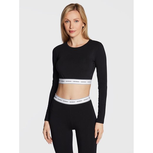 Guess Bluzka Carrie O2BM10 KBBU1 Czarny Regular Fit ze sklepu MODIVO w kategorii Bluzki damskie - zdjęcie 182658475