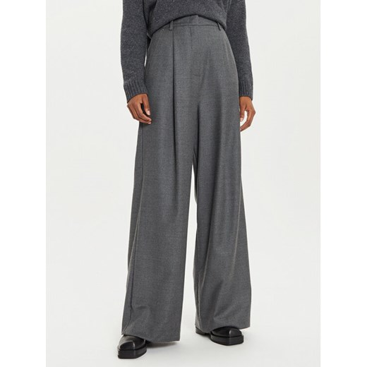 Weekend Max Mara Spodnie materiałowe Melodia 2425136142 Szary Wide Leg ze sklepu MODIVO w kategorii Spodnie damskie - zdjęcie 182658609