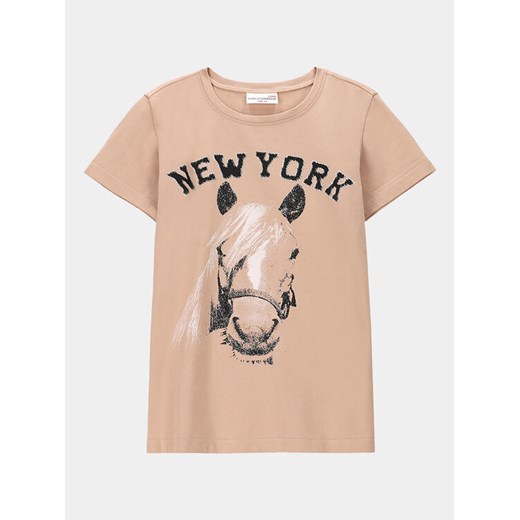 Coccodrillo T-Shirt WC4143205VGA Beżowy Regular Fit ze sklepu MODIVO w kategorii Bluzki dziewczęce - zdjęcie 182658658