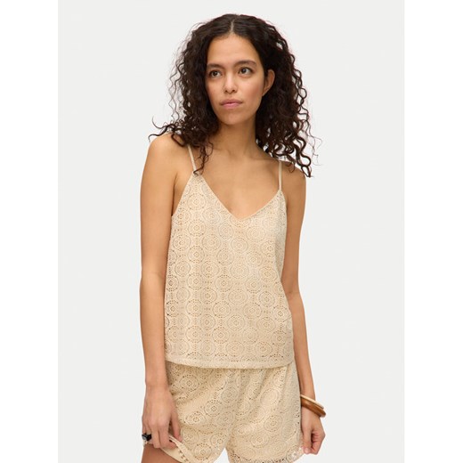 Vero Moda Top Maya 10325031 Beżowy Regular Fit ze sklepu MODIVO w kategorii Bluzki damskie - zdjęcie 182658688