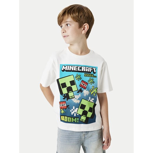 NAME IT T-Shirt Minecraft 13240871 Biały Standard Fit ze sklepu MODIVO w kategorii T-shirty chłopięce - zdjęcie 182658866
