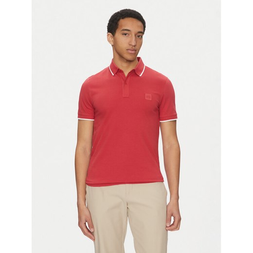 BOSS Polo Passertip 50507699 Czerwony Slim Fit ze sklepu MODIVO w kategorii T-shirty męskie - zdjęcie 182658867