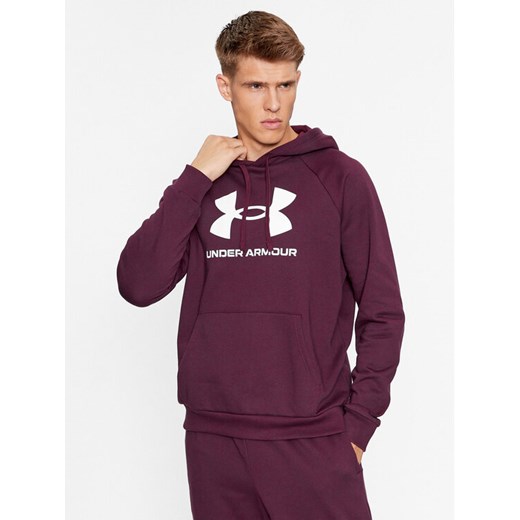 Under Armour Bluza Ua Rival Fleece Logo Hd 1379758 Bordowy Loose Fit ze sklepu MODIVO w kategorii Bluzy męskie - zdjęcie 182658905