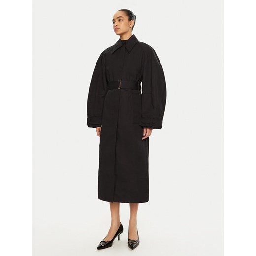 JACQUEMUS Trencz 24E241CO051 Czarny Regular Fit ze sklepu MODIVO w kategorii Płaszcze damskie - zdjęcie 182658918